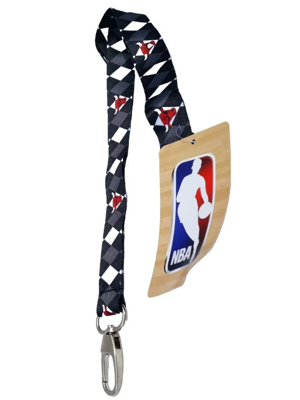 Chicago Bulls Lanyard Keychain Argyle Reversible With Clip NBA New